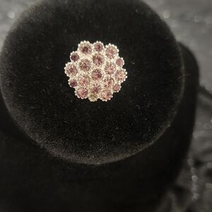 Flexi Purple  and Silver Floral Brooch